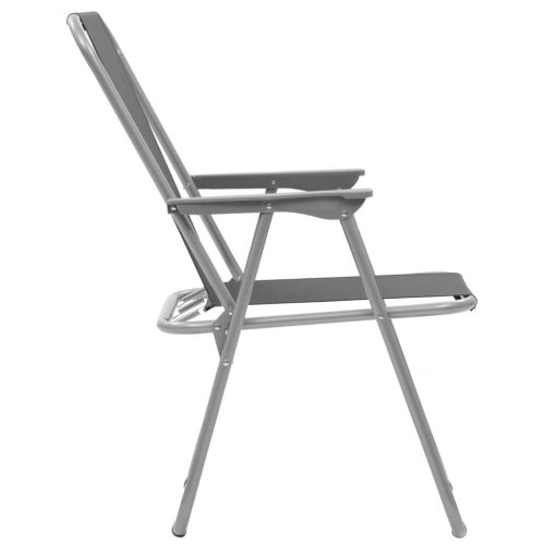 Folding Camping Chairs 2 pcs 52x59x80 cm Grey