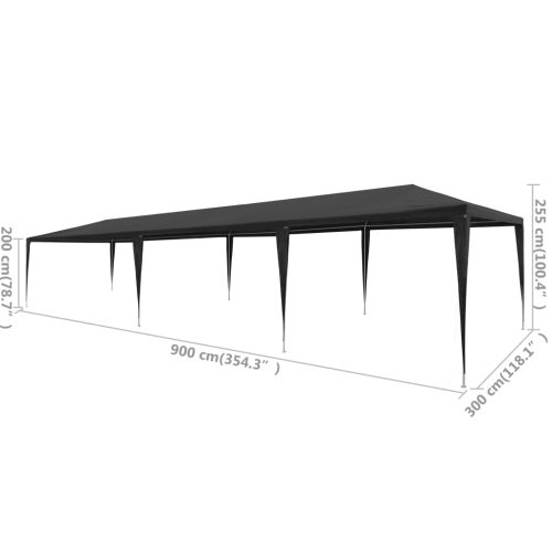 Party Tent 3×9 m PE Anthracite