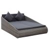 Garden Bed Grey 110×200 cm Poly Rattan