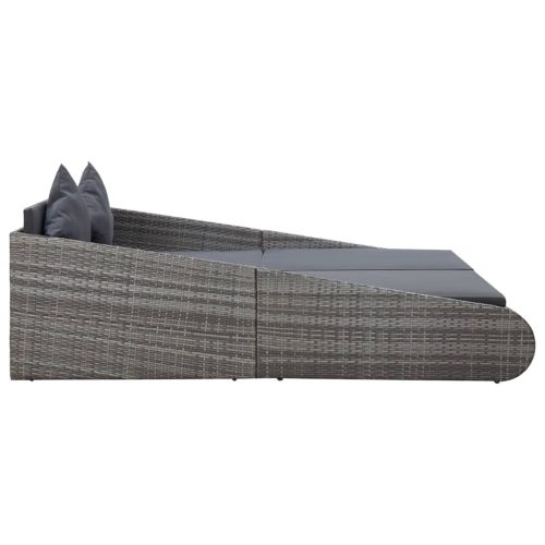 Garden Bed Grey 110×200 cm Poly Rattan