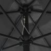 Parasol with LED Lights and Aluminium Pole 270 cm Anthracite
