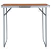 Foldable Camping Table with Metal Frame 80×60 cm
