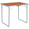 Foldable Camping Table with Metal Frame 80×60 cm