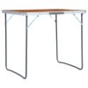 Foldable Camping Table with Metal Frame 80×60 cm