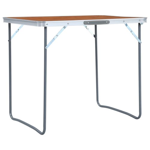 Foldable Camping Table with Metal Frame 80×60 cm