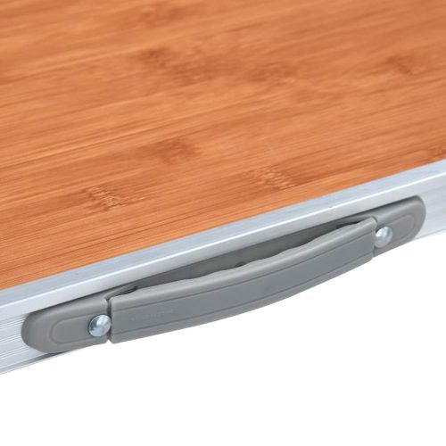 Foldable Camping Table with Metal Frame 80×60 cm