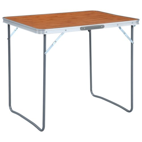 Foldable Camping Table with Metal Frame 80×60 cm