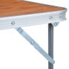 Foldable Camping Table with Metal Frame 80×60 cm