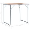 Foldable Camping Table with Metal Frame 80×60 cm