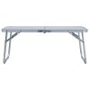 Folding Camping Table White Aluminium 60×40 cm