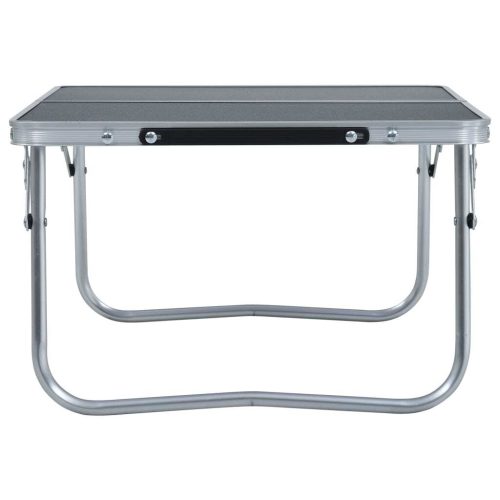 Folding Camping Table Grey Aluminium 60×40 cm