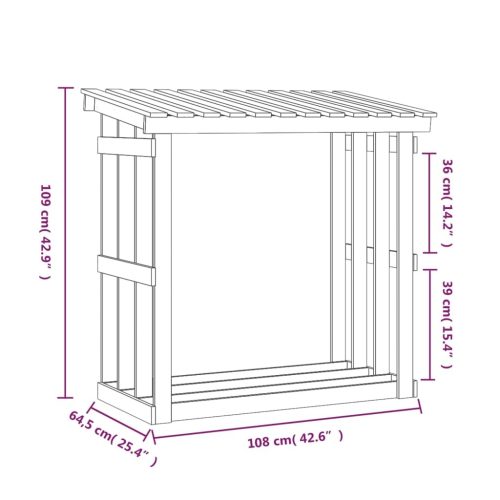 Firewood Rack 108×64.5×109 cm Solid Wood Pine