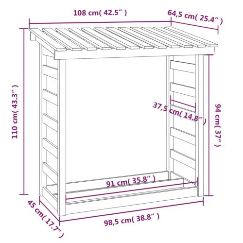 Firewood Rack 108×64.5×110 cm Solid Wood Pine