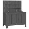 Garden Storage Box Grey 76×42.5×54 cm Solid Wood Pine