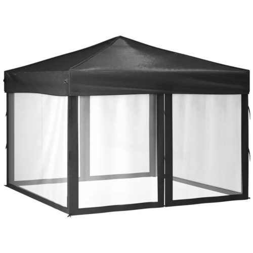 Folding Party Tent with Sidewalls Anthracite 3×3 m