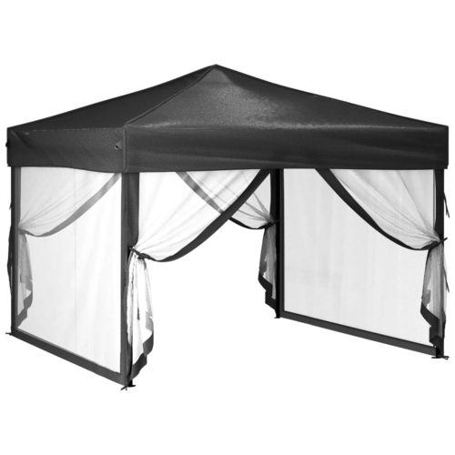 Folding Party Tent with Sidewalls Anthracite 3×3 m