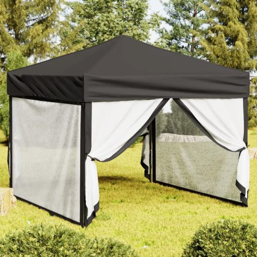 Folding Party Tent with Sidewalls Anthracite 3×3 m