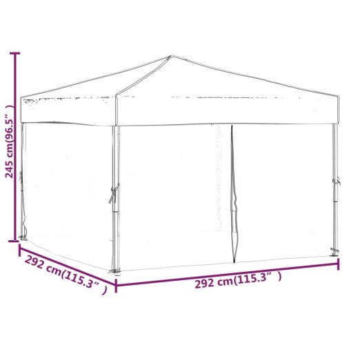 Folding Party Tent with Sidewalls Anthracite 3×3 m