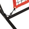 Portable Baseball Net Red and Black 369x107x271 cm Steel and Polyester