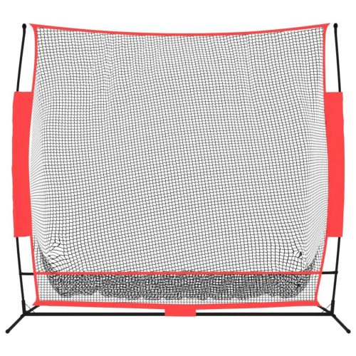Portable Baseball Net Black and Red 215x107x216 cm Polyester