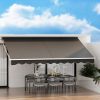 Retractable Folding Arm Awning Outdoor Awning 4.5Mx2.5M Canopy Grey