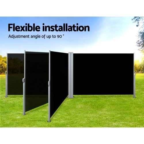 Side Awning Outdoor Blinds Sun Shade Retractable Screen 2X6M BK