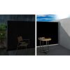 Side Awning Sun Shade Outdoor Retractable Privacy Screen 2X3M Black