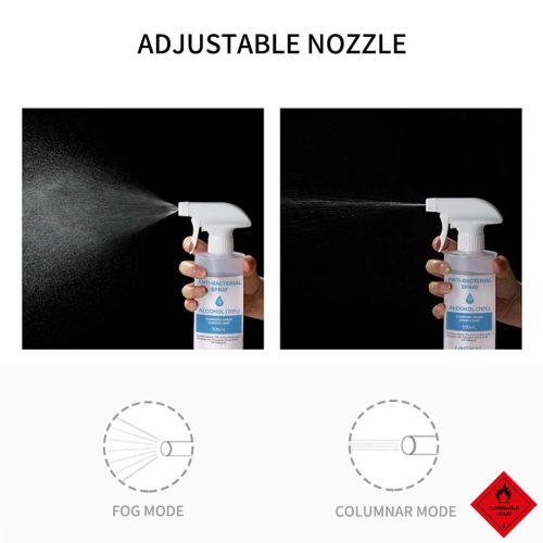 500ml Standard Grade Disinfectant Anti-Bacterial Alcohol Spray Bottle