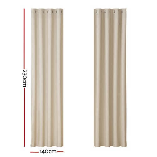 2X Blockout Curtains Blackout Window Curtain Eyelet