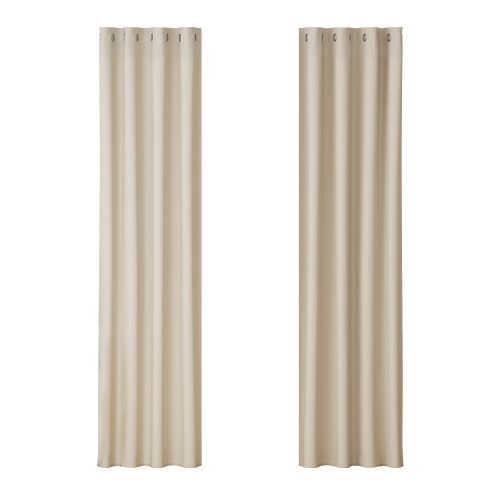 2X Blockout Curtains Blackout Window Curtain Eyelet 140x230cm Beige