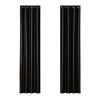 2X Blockout Curtains Blackout Window Curtain Eyelet 140x230cm Black Shine