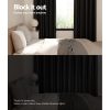 2X Blockout Curtains Blackout Window Curtain Eyelet 140x230cm Black Shine