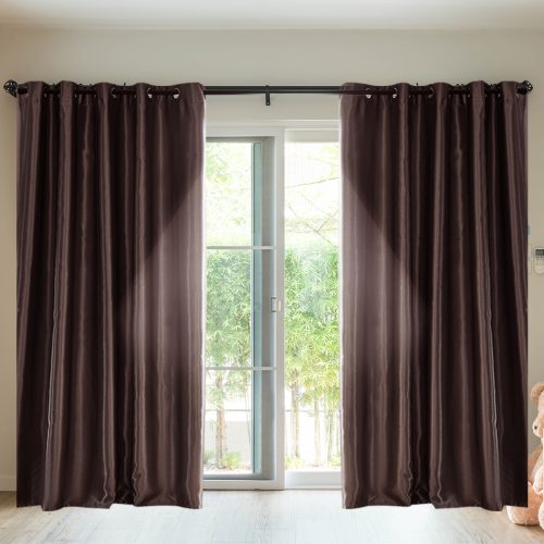 2X Blockout Curtains Blackout Curtain Bedroom Window Eyelet Taupe 140CM x 244CM