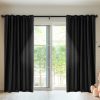 2X Blockout Curtains Blackout Curtain Bedroom Window Eyelet Black 180CM x 213CM