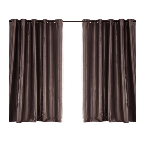 2X Blockout Curtains Blackout Curtain Bedroom Window Eyelet Taupe 300CM x 230CM