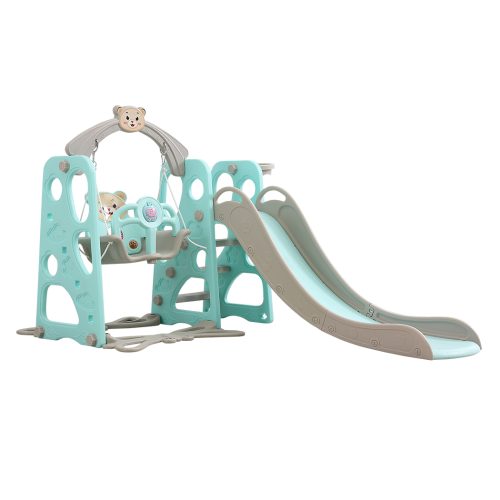 Kids Slide Swing Basketball Ring Activity Center Toddlers Play Set Blue