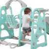 Kids Slide Swing Basketball Ring Activity Center Toddlers Play Set Blue