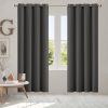 2x Blockout Curtains Panels 3 Layers Eyelet Room Darkening 140x230cm Charcoal