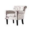 Luxury Upholstered Armchair Dining Chair Single Accent Padded Fabric Sofa