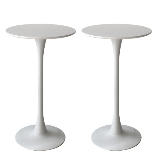 2x Bar Table Pub Tables Kitchen Marble Tulip Outdoor Round Metal