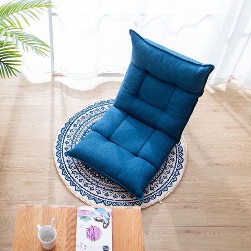 Blue Carpet Soft Linen Bohemian Non-Slip Floor Retro Minimalist Round Rug Home Decor with Tassels