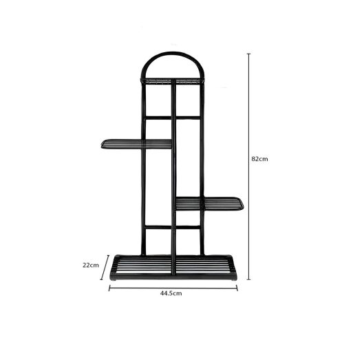 4 Tier 5 Pots Black Metal Plant Stand Flowerpot Display Shelf Rack Indoor Home Office Decor