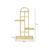 4 Tier 5 Pots Gold Metal Plant Stand Flowerpot Display Shelf Rack Indoor Home Office Decor