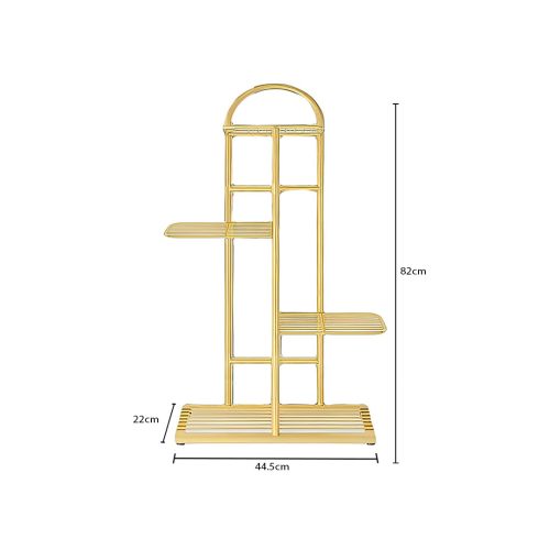 4 Tier 5 Pots Gold Metal Plant Stand Flowerpot Display Shelf Rack Indoor Home Office Decor