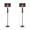 2x Floor Lamp Metal Base Standing Light with Dark Shade Tall Lamp