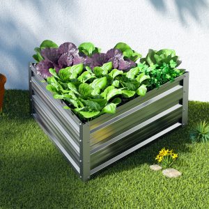 Garden Bed 86x86x30cm Planter Box Raised Container Galvanised Herb