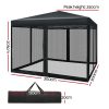 Gazebo Pop Up Marquee 3x3m Wedding Party Outdoor Camping Tent Canopy Shade Mesh Wall Black