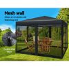 Gazebo Pop Up Marquee 3x3m Wedding Party Outdoor Camping Tent Canopy Shade Mesh Wall Black