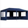 Gazebo 3x6m Marquee Wedding Party Tent Outdoor Camping Side Wall Canopy 6 Panel Blue