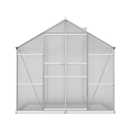 Aluminium Greenhouse Green House Polycarbonate Garden Shed 2.4×2.5M